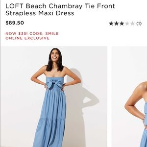 ISO Loft chambray front tie dress size small